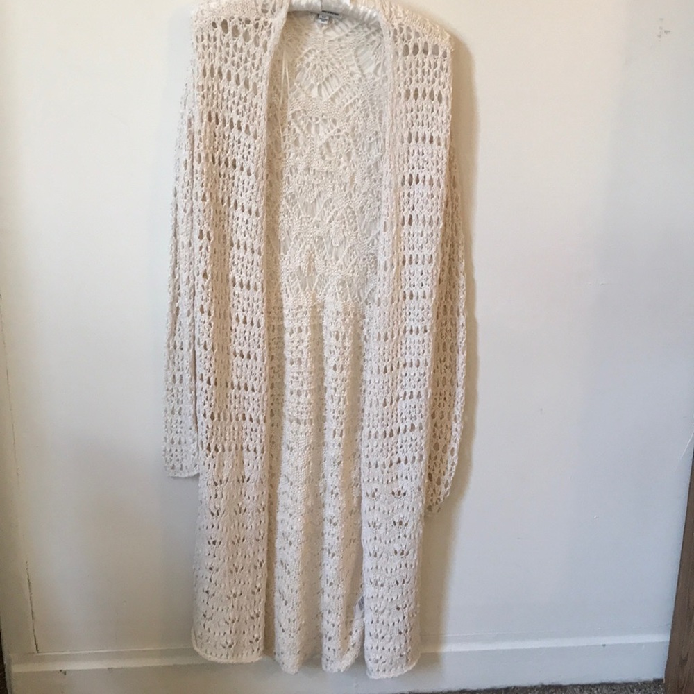 American Eagle Crochet Long Cardigan